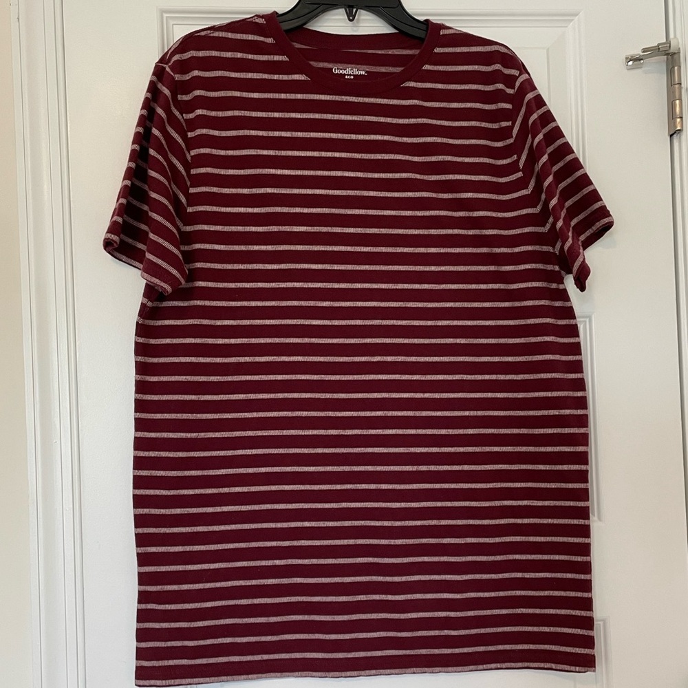 GoodFellow & Co Pullover Stripe Burgundy & Cream Size Large ‼️Offers welcomed‼️